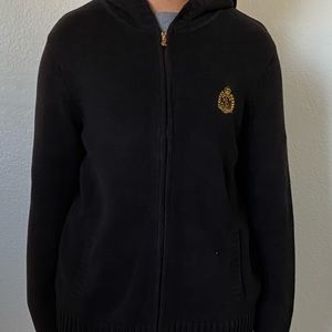 Ralph Lauren embroidered hooded zip-up sweater